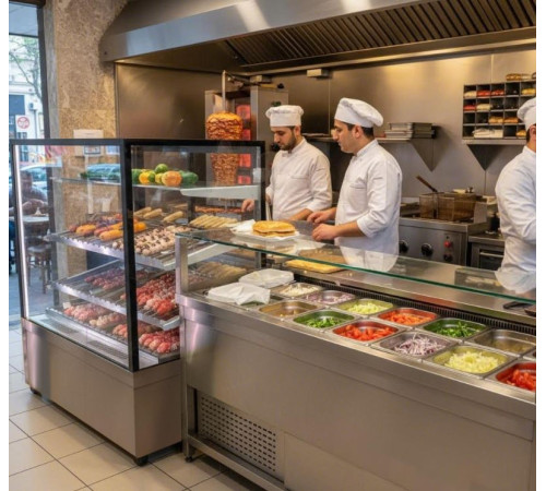 Кубическая витрина для Мяса Казбек 900 мм