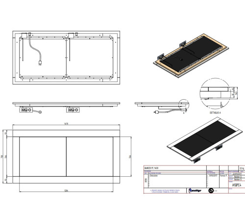 ПОВЕРХНОСТЬ ТЕПЛОВАЯ ENOFRIGO QUARZO PC 1400 ВСТР. ЦВЕТ 1379