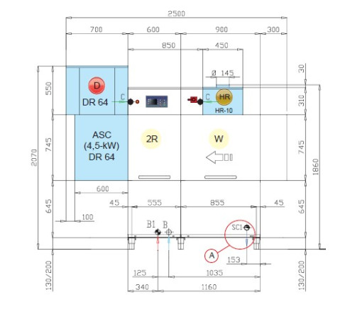 МАШИНА ПОСУДОМОЕЧНАЯ DIHR RX 246 SX+DDE+DR64+HR10