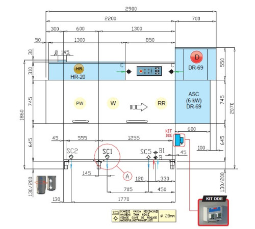 МАШИНА ПОСУДОМОЕЧНАЯ DIHR RX 184 SX+DDE+DR69+HR20