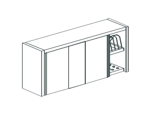 ПОЛКА НАСТЕННАЯ ЗАКРЫТАЯ APACH CHEF LINE LCW106DDSD