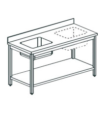 СТОЛ ПРОИЗВОДСТВЕННЫЙ С ВАННОЙ APACH CHEF LINE LWT619SHSR