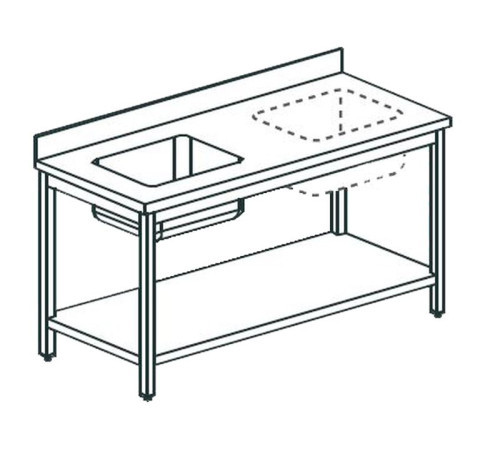 СТОЛ ПРОИЗВОДСТВЕННЫЙ С ВАННОЙ APACH CHEF LINE LWT612SHSL