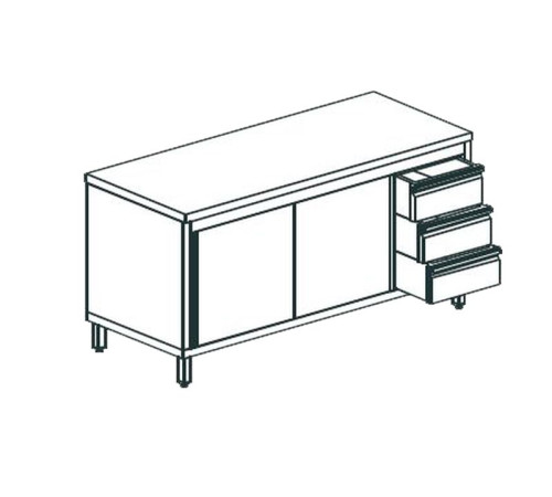 СТОЛ ПРОИЗВОДСТВЕННЫЙ ЗАКРЫТЫЙ APACH CHEF LINE LWC713SH2HDDR