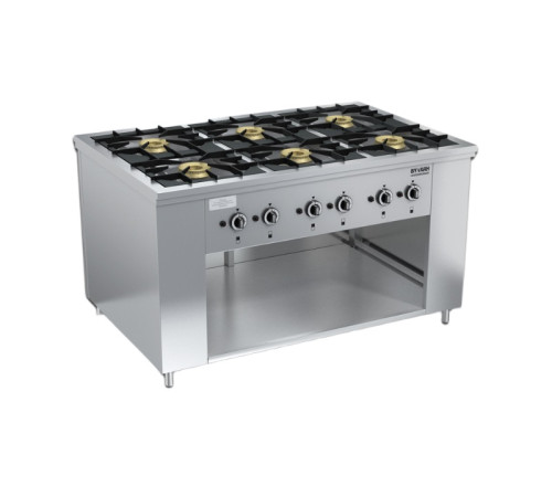 ПЛИТА ГАЗОВАЯ РЕСТОРАННАЯ ВУЛКАН-HEIDEBRENNER ПРГ-IIА-6 MAXI с двухстор. управлением АРТ.8231