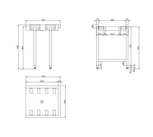 СТОЛ Д/ЧИСТ.ПОСУДЫ DIHR LC96/1 РОЛИКОВЫЙ 700 ММ