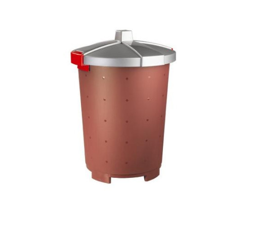 Бак для мусора 25л (d33,5см h44см) с крышкой, п/п, цвет бордовый 432106021
