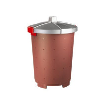 Бак для мусора 45л (d42см h57см) с крышкой, п/п, цвет бордовый 432106121