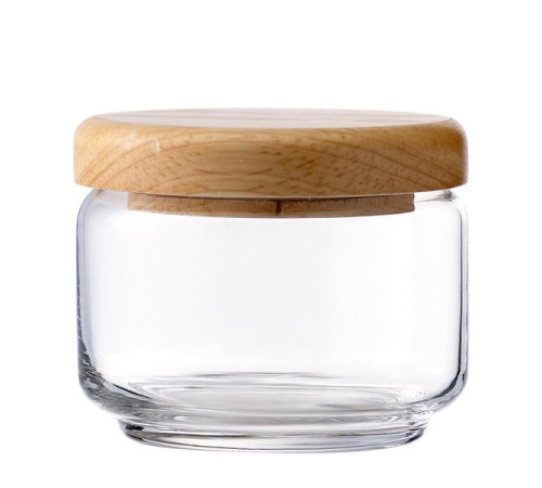 Банка STAX 325мл h76мм d90/71мм, с деревянной крышкой, стекло 5B02511G0001