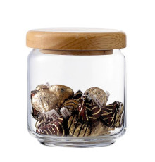 Банка STAX 500мл h105мм d90/71мм, с деревянной крышкой, стекло 5B02517G0001