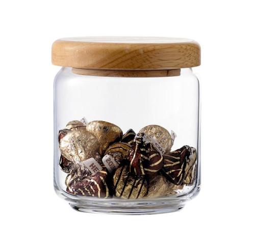 Банка STAX 500мл h105мм d90/71мм, с деревянной крышкой, стекло 5B02517G0001