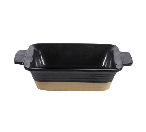Блюдо прямоугольное глубокое 17х13см 0,48л, с ручками, керамика, Igneous Black ZCBKIGRD1