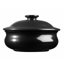 Горшок для запекания 0,43л d14см, керамика, с крышкой, Rustics Simmer, цвет Black ZCBRLSPT1