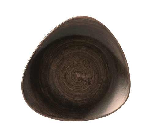 Тарелка мелкая треугольная 26,5см, без борта, Stonecast Patina, цвет Iron Black PAIBTR101