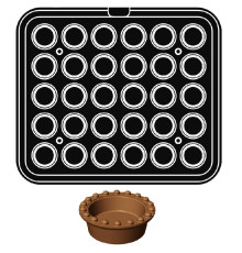 Форма B для выпечки тарталеток d47/36мм (d41/30мм) h18/13,5мм, 30 ячеек, для Cookmatic PIASTRA B