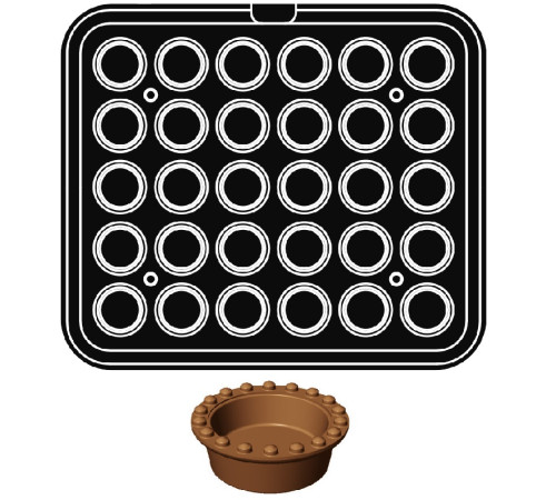 Форма B для выпечки тарталеток d47/36мм (d41/30мм) h18/13,5мм, 30 ячеек, для Cookmatic PIASTRA B