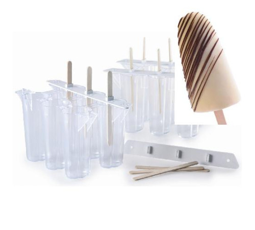 Форма для мороженого Эскимо, 6 ячеек, пластик 105002.