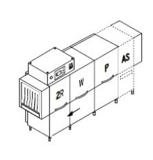 МАШИНА ПОСУДОМОЕЧНАЯ DIHR RX 326 AS DX+DDE+HRP30/ДЕЛЕНИЕ 2 ЧАСТИ