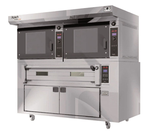 ПЕЧЬ КОНВЕКЦИОННАЯ БЕЗ КОЗЫРЬКА С ПОДОМ С РАССТОЙКОЙ APACH BAKERY LINE 2K5P60P DP+E4L18PA DPBI-T