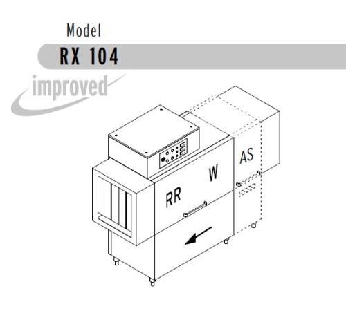 МАШИНА ПОСУДОМОЕЧНАЯ DIHR RX 104 AS SX+DDE+XP+DR64