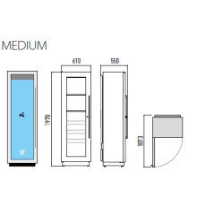 ШКАФ ВИННЫЙ СТАТ. MIAMI MEDIUM RF T ЧЕРНЫЙ+OPT36003