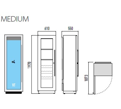 ШКАФ ВИННЫЙ СТАТ. MIAMI MEDIUM RF T ЧЕРНЫЙ+OPT36003