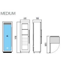 ШКАФ ВИННЫЙ ВЕНТ. ENOFRIGO MIAMI MEDIUM VT RF T + 3 DR ЧЕРНЫЙ + OPT36003