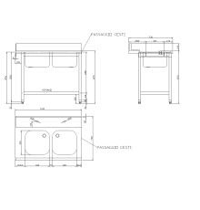 СТОЛ Д/ГРЯЗ.ПОСУДЫ DIHR T55 1100 DX СПЕЦ. 2 ВАННЫ
