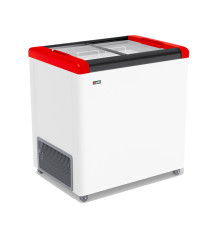 ЛАРЬ МОРОЗИЛЬНЫЙ GELLAR FG 250 С ПРЯМОЕ СТЕКЛО КРАСНЫЙ (ПРОПАН)