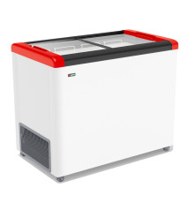 ЛАРЬ МОРОЗИЛЬНЫЙ GELLAR FG 350 С ПРЯМОЕ СТЕКЛО КРАСНЫЙ (ПРОПАН)