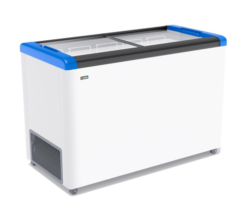 ЛАРЬ МОРОЗИЛЬНЫЙ GELLAR FG 400 С ПРЯМОЕ СТЕКЛО СИНИЙ (ПРОПАН)