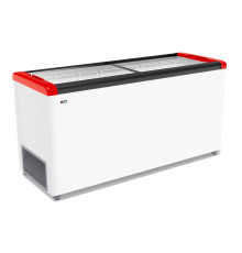 ЛАРЬ МОРОЗИЛЬНЫЙ GELLAR FG 600 С ПРЯМОЕ СТЕКЛО КРАСНЫЙ (ПРОПАН)