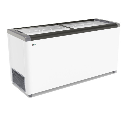 ЛАРЬ МОРОЗИЛЬНЫЙ GELLAR FG 600 С ПРЯМОЕ СТЕКЛО СЕРЫЙ (ПРОПАН)