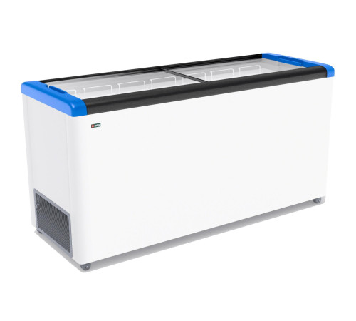 ЛАРЬ МОРОЗИЛЬНЫЙ GELLAR FG 600 С ПРЯМОЕ СТЕКЛО СИНИЙ (ПРОПАН)