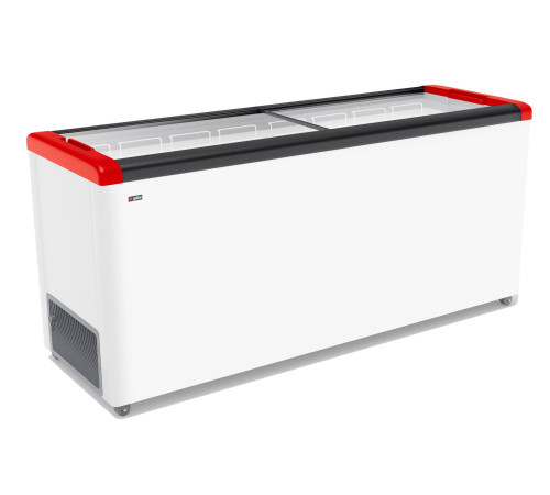 ЛАРЬ МОРОЗИЛЬНЫЙ GELLAR FG 700 С ПРЯМОЕ СТЕКЛО КРАСНЫЙ (ПРОПАН)