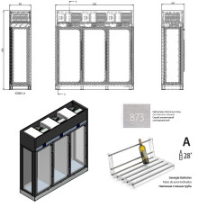 ШКАФ ВИННЫЙ ENOFRIGO WINE LIBRARY 20 WALL 3V DX-SX 3P H2200 VT СЕРЫЙ + ПОЛКИ A