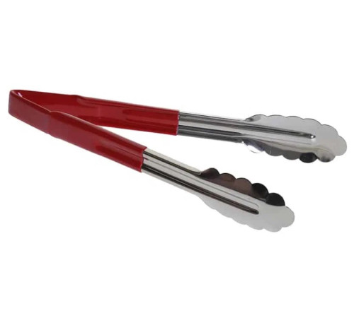 Щипцы универсальные 31,5 см, нерж.сталь, ручка с виниловым покрытием (цвет красный) 3712REU