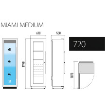 ШКАФ ВИННЫЙ СТАТ. MIAMI MEDIUM RF R ЧЕРНЫЙ