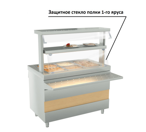 СТЕКЛО ЗАЩИТНОЕ ДЛЯ ПОЛКИ 1-ГО ЯРУСА KAYMAN PRESTO (1500ММ)