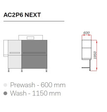 МАШИНА ПОСУДОМОЕЧНАЯ COMENDA AC2P6 NEXT/СУШКА/ДОЗ/CWV/RL