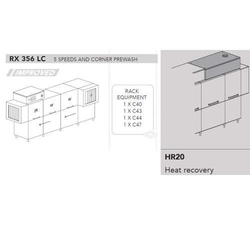 МАШИНА ПОСУДОМОЕЧНАЯ DIHR RX 356 LC SX+DDE+HR20