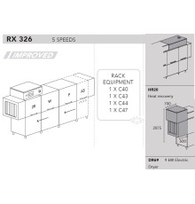 МАШИНА ПОСУДОМОЕЧНАЯ DIHR RX 326 DX+DDE+DR69+HR20/ДЕЛЕНИЕ 2 ЧАСТИ