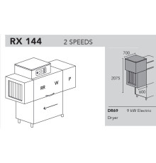 МАШИНА ПОСУДОМОЕЧНАЯ DIHR RX 144 DX+DDE+DR69+XP