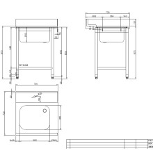 СТОЛ Д/ГРЯЗ.ПОСУДЫ DIHR T55 700 R СПЕЦ.