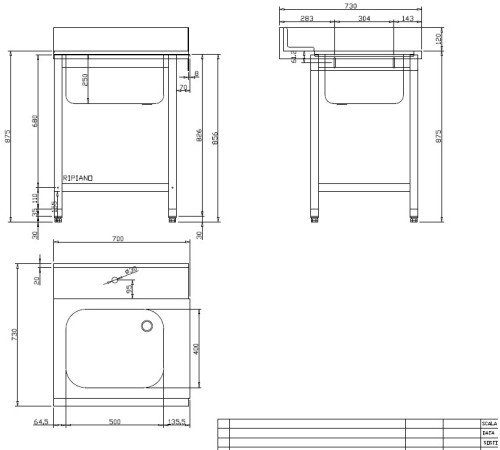 СТОЛ Д/ГРЯЗ.ПОСУДЫ DIHR T55 700 R СПЕЦ.