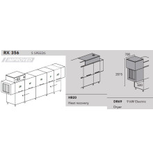 МАШИНА ПОСУДОМОЕЧНАЯ DIHR RX 356 SX+DDE+HR20+DR69