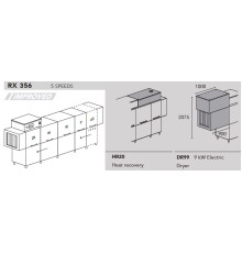 МАШИНА ПОСУДОМОЕЧНАЯ DIHR RX 356 DX+DDE+HR20+DR99+SAN/ДЕЛЕНИЕ 2 ЧАСТИ