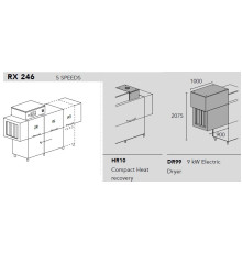 МАШИНА ПОСУДОМОЕЧНАЯ DIHR RX 246 DX+DDE+HR10+DR99+SAN/ДЕЛЕНИЕ 2 ЧАСТИ