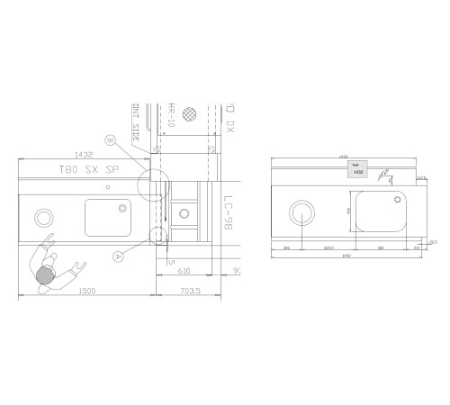 СТОЛ Д/ГРЯЗ.ПОСУДЫ DIHR T80 SX SP СПЕЦ.