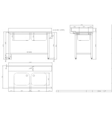 СТОЛ Д/ГРЯЗ.ПОСУДЫ DIHR T55 1400 SX СПЕЦ. 2 ВАННЫ